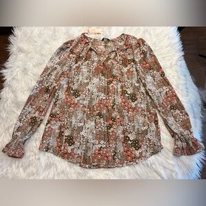 Dokotoo | New with Tags Women’s Size Large Floral Polyester Long Sleeve Blouse